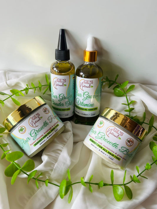 GL’s Natural – Complete Hair Growth Set | Routine capillaire complète pour la pousse des cheveux